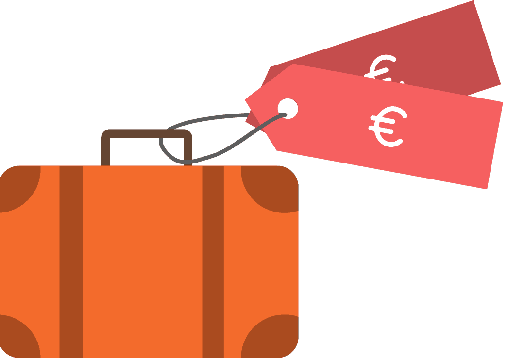 Reiskoffer met labels